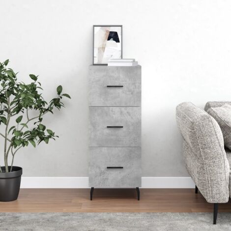 Buffet-Meuble de rangement Gris béton 34,5x34x90 cm Bois d'ingénierie 408922 (1/5)