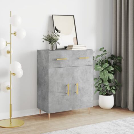 Buffet-Meuble de rangement gris béton 69,5x34x90 cm bois d'ingénierie 715295 (1/5)