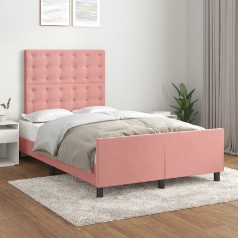 Cadre de lit sans matelas-Structure de lit rose 120x190 cm velours 538777 (1/5)