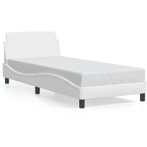 Cadre de lit sans matelas-Structure de lit blanc 90x190 cm similicuir 194034 (1/5)