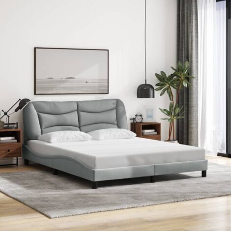 Cadre de lit sans matelas-Structure de lit gris clair 160x200 cm tissu 664652 (1/5)