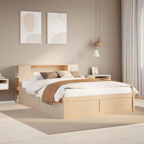 Cadre de lit sans matelas-Structure de lit 135x190 cm bois de pin massif 479358 (1/5)