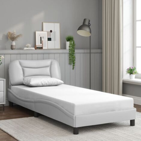 Cadre de lit sans matelas-Structure de lit blanc 90x190 cm similicuir 409840 (1/5)