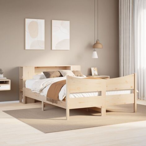 Cadre de lit sans matelas-Structure de lit 135x190 cm bois de pin massif 945348 (1/5)