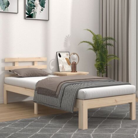 Cadre de lit sans matelas-Structure de lit bois massif 100x200 cm 393393 (1/5)