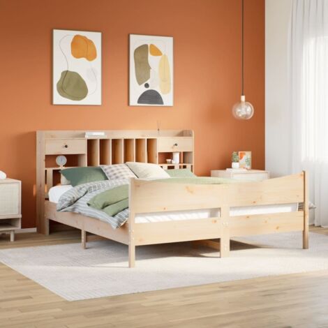 Cadre de lit sans matelas-Structure de lit 180x200 cm bois massif de pin 470560 (1/5)