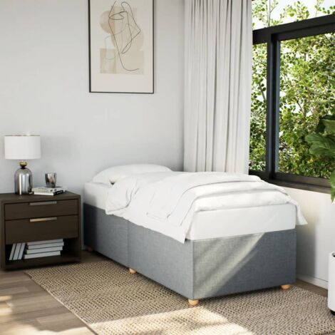 Cadre de lit sans matelas-Structure de lit gris clair 90x190 cm tissu 552619 (1/5)
