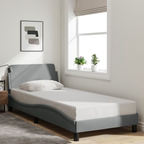 Cadre de lit sans matelas-Structure de lit gris clair 90x190 cm tissu 748882 (1/5)