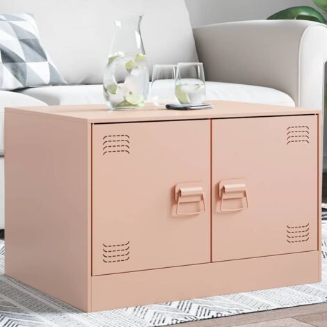 Table basse-Table Salon-Table d'appoint rose 67x50x44 cm acier 450263 (1/5)