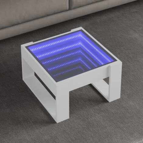 Table basse avec LED infini-Table Salon avec lumière blanc 50x53x30 cm ...
