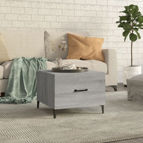 Table basse avec pieds en métal-Table Salon-Table d'appoint Sonoma gris 50x50x40 cm 441434 (1/5)