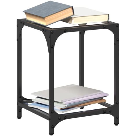 Tables basses avec dessus en verre-Table Salon-Table d'appoint transparent 2 pcs acier 733715 (1/5)