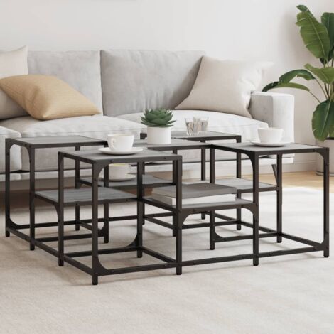 Table basse-Table Salon-Table d'appoint sonoma gris 91x91x40 cm bois d'ingénierie 296539 (1/5)