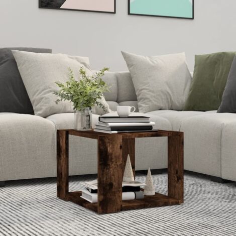 Table basse-Table Salon -Table d'appoint Chêne fumé 40x40x30 cm Bois d'ingénierie 987151 (1/5)