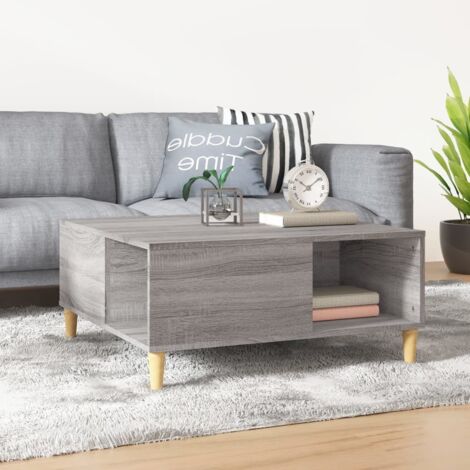 Table basse-Table Salon-Table d'appoint sonoma gris 80x80x36,5 cm bois d'ingénierie 475757 (1/5)