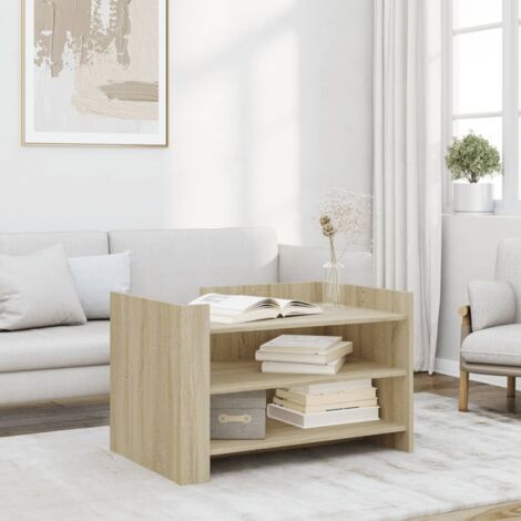 Table basse-Table Salon -Table d'appoint chêne sonoma 80x50x50 cm bois d'ingénierie 156520 (1/5)