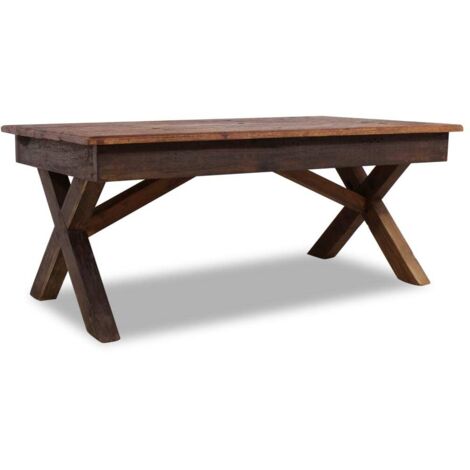 Table basse-Table Salon -Table d'appoint bois de récupération mélangé 110x60x45 cm 432313 (1/5)