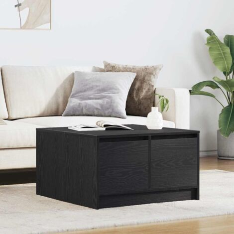 Table basse avec tiroirs-Table Salon à rangement chêne noir 70,5x70x40 cm 262146 (1/5)