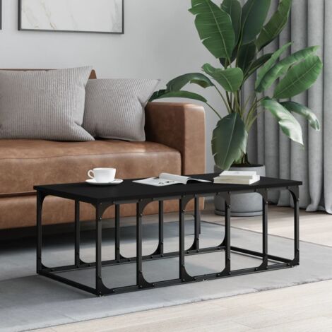 Table basse-Table Salon-Table d'appoint noir 100x50x35,5 cm bois d'ingénierie 831336 (1/5)