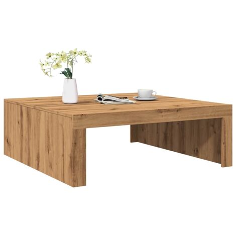 Table basse-Table Salon -Table d'appoint chêne artisanal 100x100x35 cm bois d'ingénierie 621217 (1/5)