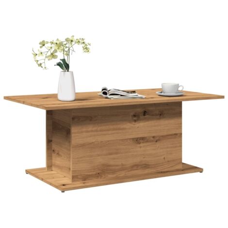 Table basse-Table Salon -Table d'appoint chêne artisanal 102x55,5x40 cm bois d'ingénierie 543453 (1/5)