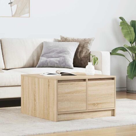 Table basse avec tiroirs-Table Salon à rangement chêne sonoma 70,5x70x40 cm 967090 (1/5)
