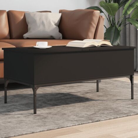 Table basse-Table Salon-Table d'appoint noir 100x50x45 cm bois d'ingénierie et métal 700934 (1/5)