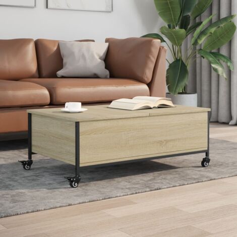 Table basse avec roulettes-Table Salon-Table d'appoint chêne sonoma bois d'ingénierie 287802 (1/5)