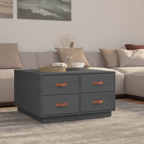 Table basse-Table Salon-Table d'appoint Gris 80x80x45 cm Bois massif de pin 180758 (1/5)