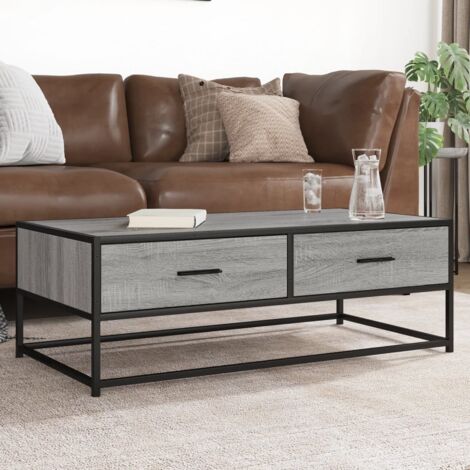 Table basse-Table Salon-Table d'appoint sonoma gris 100x50x35 cm bois d'ingénierie et métal 959146 (1/5)