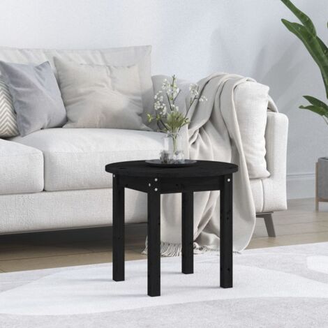 Table basse-Table Salon-Table d'appoint Noir Ø 45x40 cm Bois massif de pin 610732 (1/5)