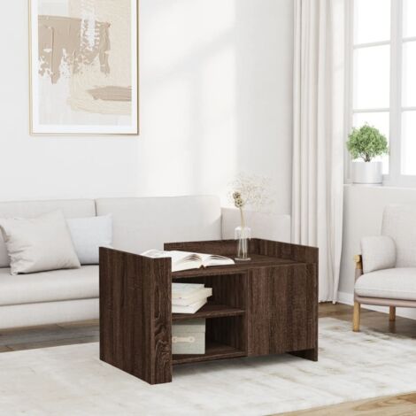 Table basse-Table Salon -Table d'appoint chêne marron 80x50x50 cm bois d'ingénierie 693541 (1/5)