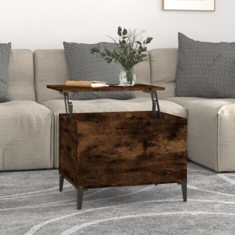 Table basse-Table Salon -Table d'appoint Chêne fumé 60x44,5x45 cm Bois d'ingénierie 351844 (1/5)