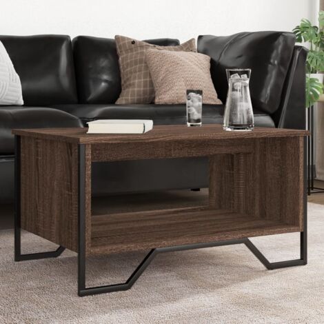 Table basse-Table Salon -Table d'appoint chêne marron 75x51x40 cm bois d'ingénierie 220207 (1/5)