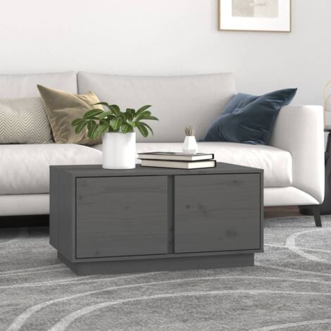 Table basse-Table Salon-Table d'appoint Gris 80x50x40 cm Bois massif de pin 591162 (1/5)