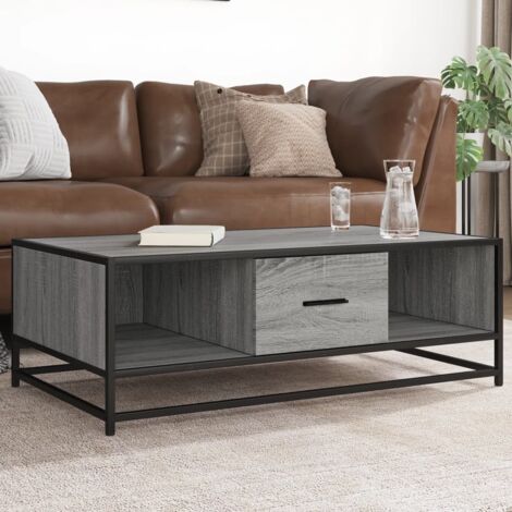 Table basse-Table Salon-Table d'appoint sonoma gris 100x57x35 cm bois d'ingénierie et métal 421746 (1/5)