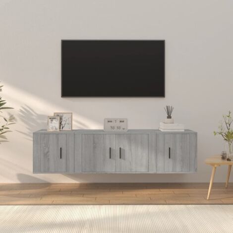 Ensemble de meubles TV 3 pcs-Banc TV-Meuble Télé Sonoma gris Bois d'ingénierie 337786 (1/5)