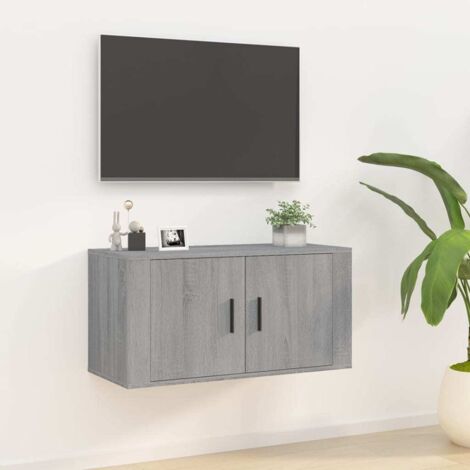 Meuble TV mural-Banc TV-Meuble Télé Sonoma gris 80x34,5x40 cm 177633 (1/5)