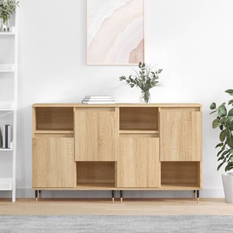Buffets 2 pcs-Lot de 2 Meuble de rangement chêne sonoma bois d'ingénierie 248342 (1/5)