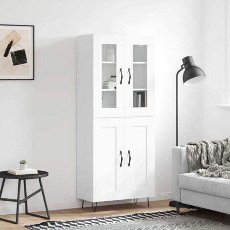 Buffet haut-Armoire de rangement Blanc 69,5x34x180 cm Bois d'ingénierie 895396 (1/5)