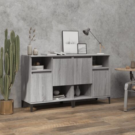 Buffets 2 pcs-Lot de 2 Meuble de rangement sonoma gris 60x35x70 cm bois d'ingénierie 530620 (1/5)