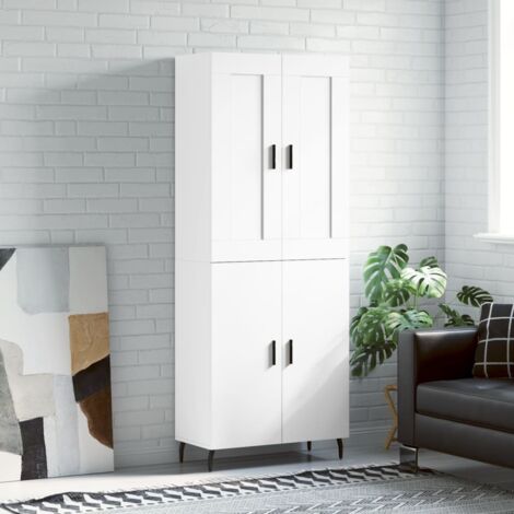 Buffet haut-Armoire de rangement Blanc 69,5x34x180 cm Bois d'ingénierie 216209 (1/5)