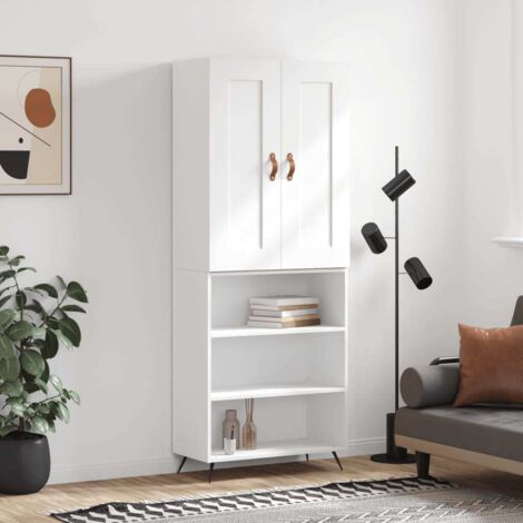 Buffet haut-Armoire de rangement Blanc 69,5x34x180 cm Bois d'ingénierie 779449 (1/5)