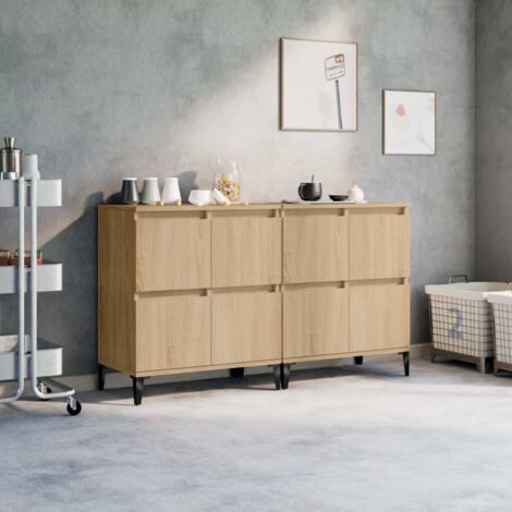 Buffets 2 pcs-Lot de 2 Meuble de rangement chêne sonoma 60x35x70 cm bois d'ingénierie 912363 (1/5)