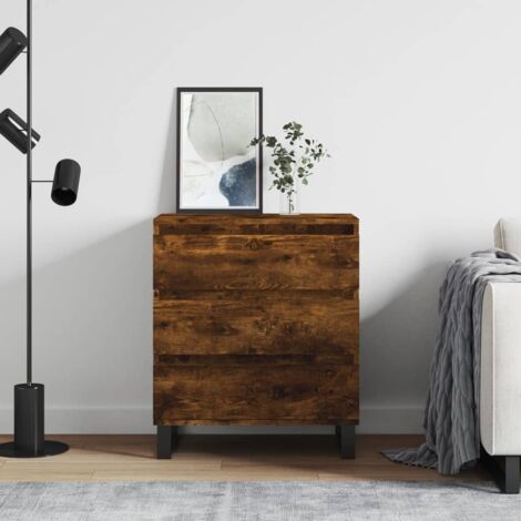 Buffet-Meuble de rangement Chêne fumé 60x35x70 cm Bois d'ingénierie 892497 (1/5)