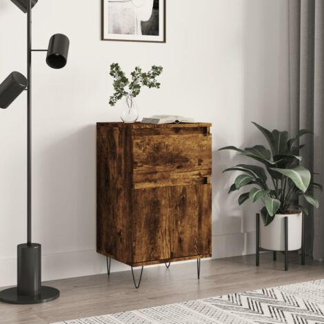 Buffet-Meuble de rangement chêne fumé 40x35x70 cm bois d'ingénierie 213613 (1/5)