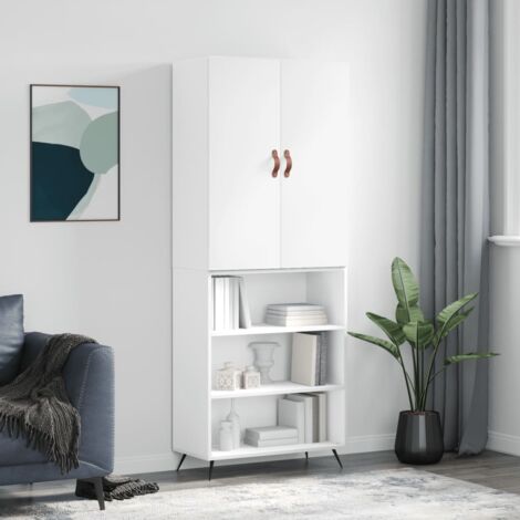 Buffet haut-Armoire de rangement Blanc 69,5x34x180 cm Bois d'ingénierie 930473 (1/5)