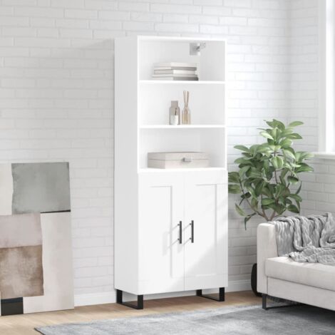 Buffet haut-Armoire de rangement Blanc 69,5x34x180 cm Bois d'ingénierie 270611 (1/5)