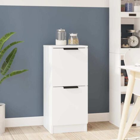 Buffet-Meuble de rangement Blanc 30x30x70 cm Bois d'ingénierie 853852 (1/5)