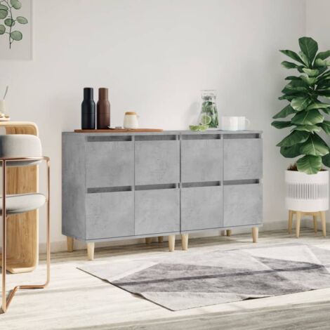 Buffets 2 pcs-Lot de 2 Meuble de rangement gris béton 60x35x70 cm bois d'ingénierie 812271 (1/5)